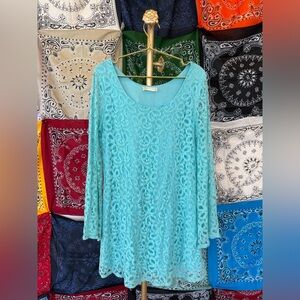 Altar'd State Teal Lace Dress